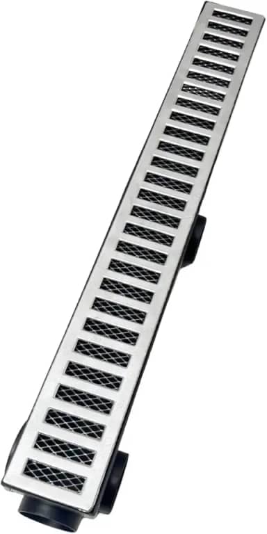 Ralo Linear Alumínio 6x50 com Tela Anti Insetos e Coletor preto Multi Saídas 40mm