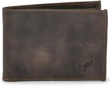 Carteira masculina slim pequena luxo couro bovino natural(marrom escuro)