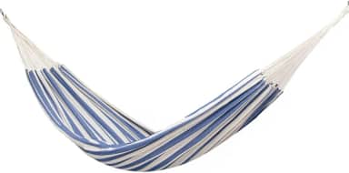 Rede de Dormir Casal Listrada, 3,95m x 1,50m, Azul e Bege, Suporta 150kg