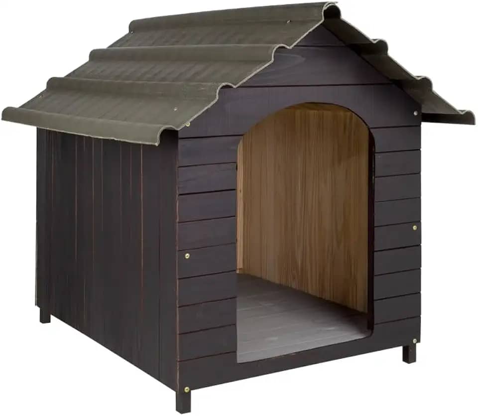 Casa Casinha De Cachorro com Telhado Ecológico Grande N5 (Tabaco)