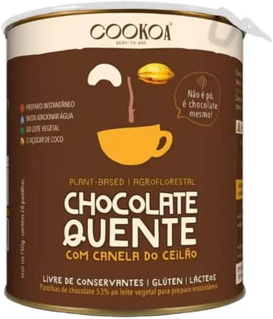Chocolate Quente com Canela do Ceilão em Pastilha Vegano 150g