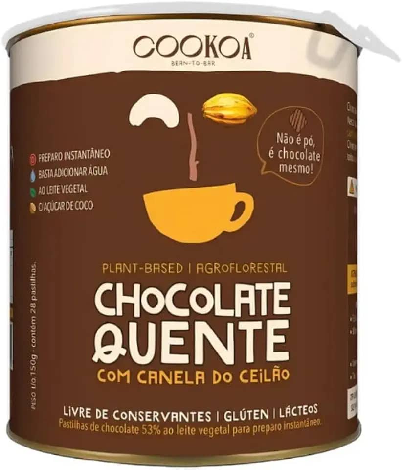 Chocolate Quente com Canela do Ceilão em Pastilha Vegano 150g