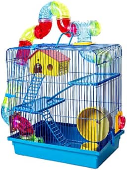 GAIOLA DE HAMSTER LABIRINTO 3 ANDARES MILPET COM BEBEDOURO