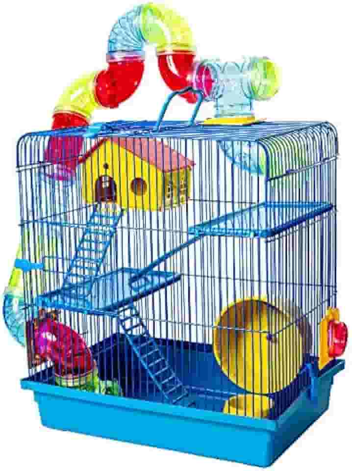 GAIOLA DE HAMSTER LABIRINTO 3 ANDARES MILPET COM BEBEDOURO