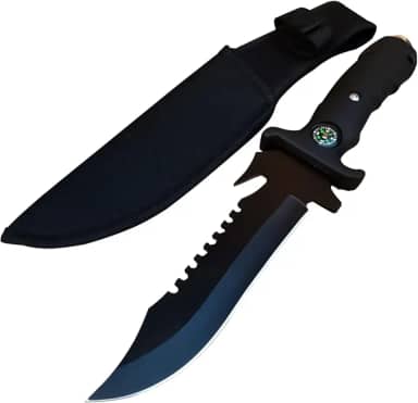 Faca Esportiva Tática Lâmina Preta Com Bainha rígida