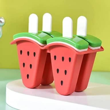 Molde Forma Picolé Caseiro Divertido em Formato de Frutas Seguro, Atóxico e Reutilizável Ideal para Crianças e Sobremesas Saudáveis (Melancia)