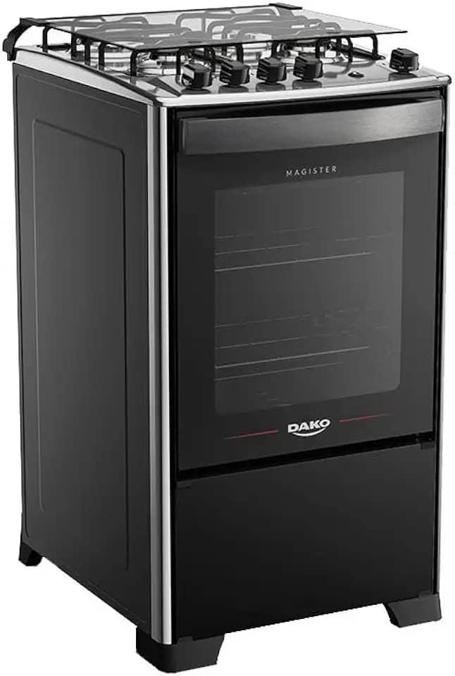 Fogão 4 Bocas Preto com Mesa Inox Dako Magister Bivolt