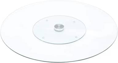 CENTRO DE MESA GIRATÓRIO VIDRO TEMPERADO 34cm