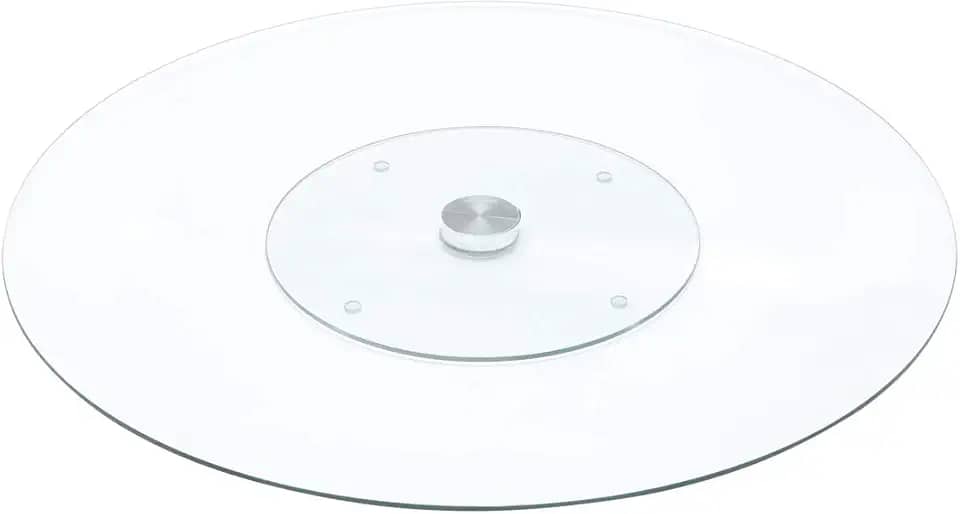 CENTRO DE MESA GIRATÓRIO VIDRO TEMPERADO 34cm