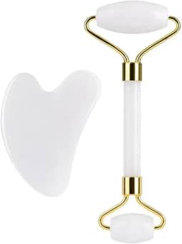 KENID Massagem facial rolo de jade branco jade pedra natural Gua Sha Slimmer lift rugas removedor de queixo duplo cuidados beleza ferramentas de Massagem 1 peça