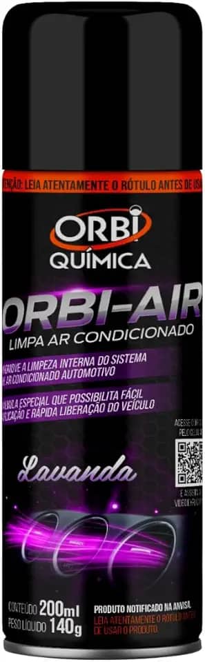 Spray Higienizador Orbi-Air Limpa Ar Condicionado Automotivo Fragrância Lavanda - Orbi Química