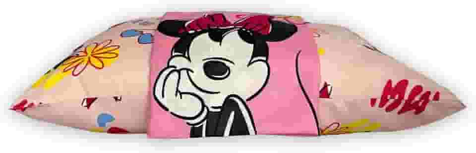 Jogo de Cama Microfibra Solteiro Estampado Minnie 1,40 m x 2,20 m Com 2 peças