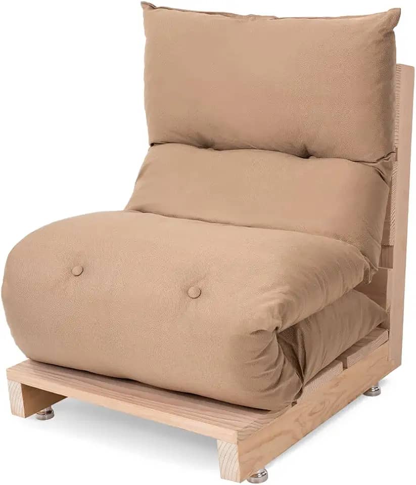 Futon de Espuma Almofada Dobrável Solteiro Bege 170x60cm - BF Colchões