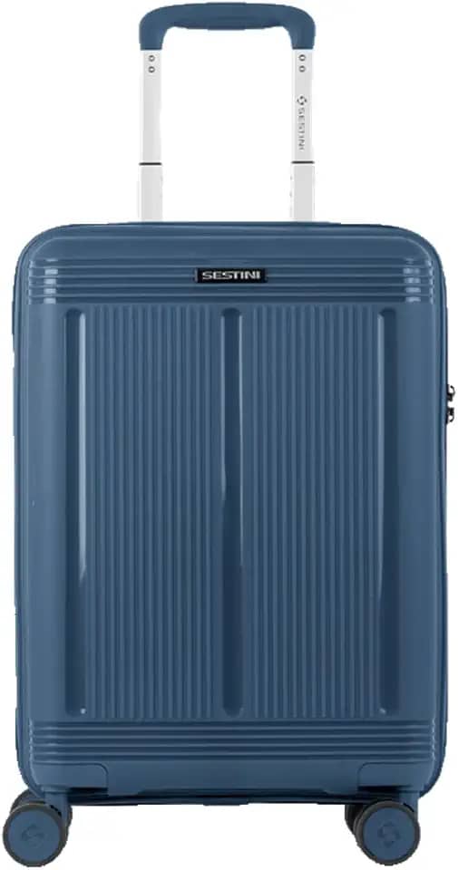 Mala de Viagem Bordo Indestrutível em Polipropileno, Cadeado Fixo Flat com Segredo, Rodas 360° Silenciosas – Pulse (Azul Petróleo, Pequeno)