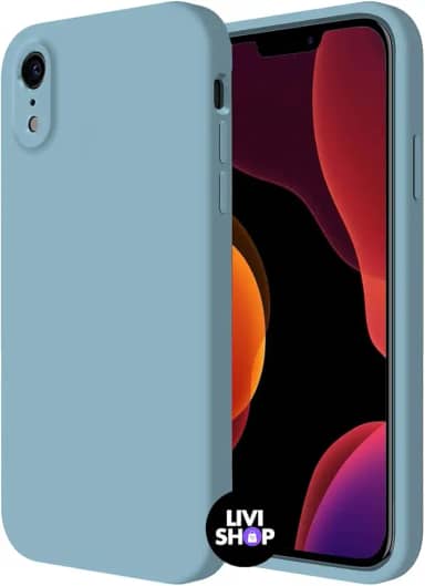 Capa Case Capinha Para iPhone XR Silicone Com Bordas Elevadas Aveludada Forro Premium (AZUL BEBE)