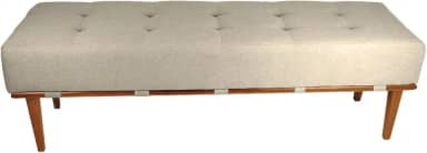 Banco Decorativo Recamier Lounge para Sala e Quarto em Linho 140cm (Bege Claro)