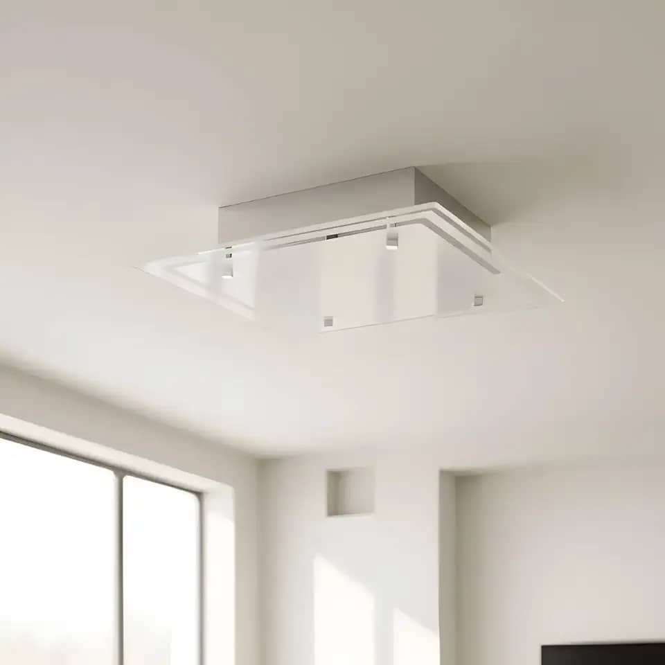 Lustre Plafon Para Sala Cozinha Banheiro Quarto 30 cm x 30 cm (Branco)