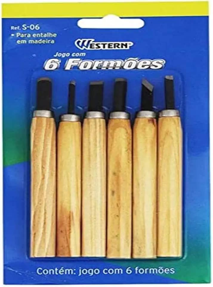 Formão Para Entalho em Madeira Com 6 Peças - S-06 - WESTERN - Formão Para Entalho em Madeira Com 6 Peças - S-06 - WESTERN