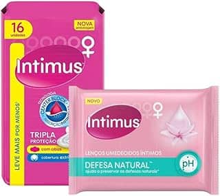Kit Higiene Íntimo Absorvente com Abas + Lenços Umedecidos Íntimos.