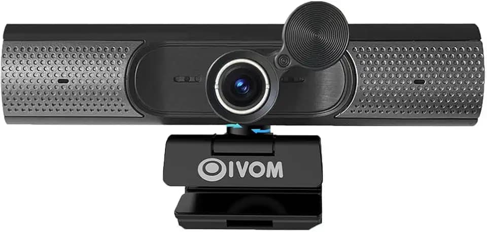 Oivom Webcam Com Microfone E Alto-Falante, Capa De Privacidade Para Câmera Usb 3 Em 1, Plug-Play, Streaming Conferências, Grande Angular (Microfone Alto-Falante 1080P)