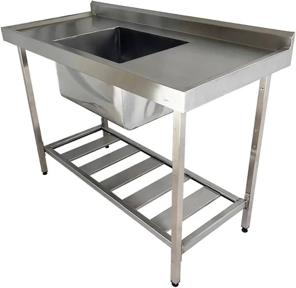 Pia Industrial Aço Inox 130cm X 60cm X 90cm + Cuba 50x40x30
