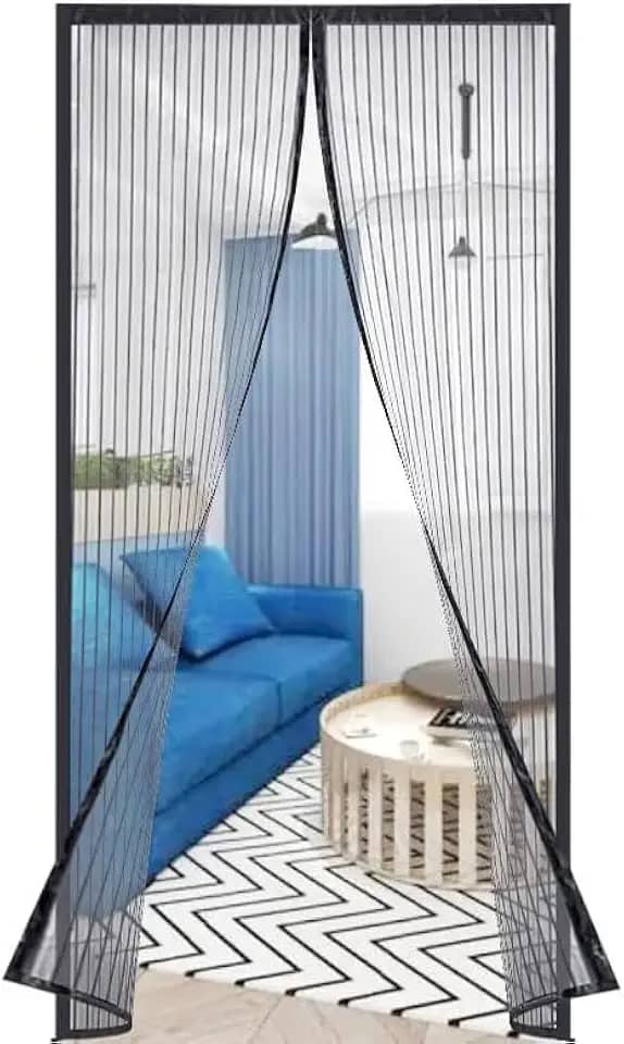 Tela Mosquiteiro Para Porta 210x100cm – Fechamento Magnético, Proteção Contra Mosquitos, Zika e Dengue