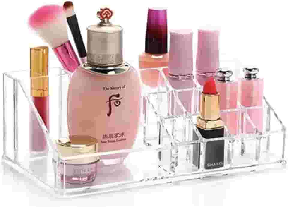 Organizador Porta Maquiagem de Acrílico para Pincel, Batom e Blush