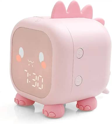 Despertador infantil fofo, dinossauro, despertador digital com luz noturna, soneca, despertador para quarto de crianças, meninos e meninas