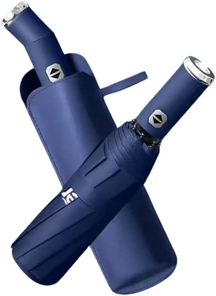 Guarda Chuva Sombrinha Gigante Contra Vento Cabe Na Bolsa Família Resistente Reforçado 10 Varetas Proteção UV UPF 50+ 99%,Resistente ao Vento, Portátil de Viagem, Automático