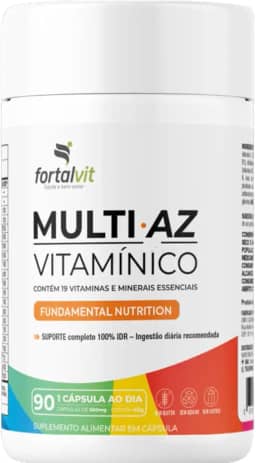 Multi.AZ Fundamental Nutrition - Longa Duração: 3 Meses de Uso, 19 Vitaminas e Minerais Essenciais, Multivitamínico 90 Cápsulas - Polivitaminico Completo, Fortalvit