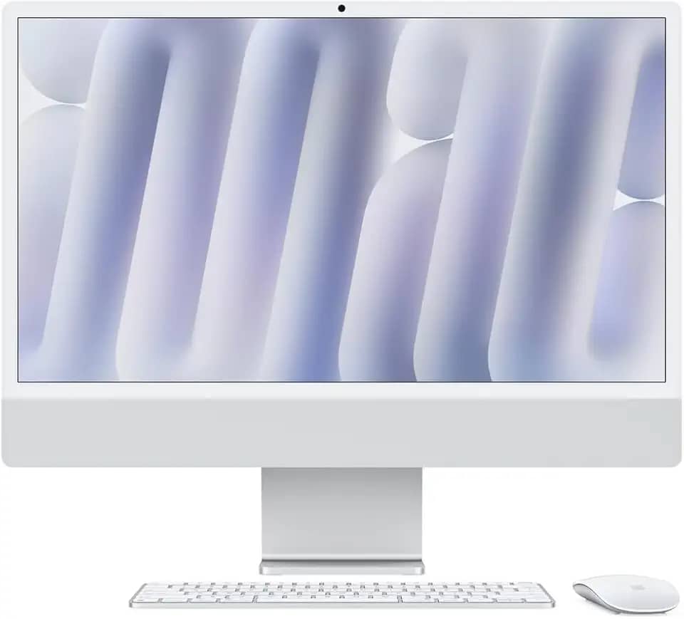 Apple 2024 iMac (de 24 polegadas, Chip M4 da Apple com CPU de 10 núcleos e GPU de 10 núcleos, 16GB Memória unificada, de 512 GB) - Prateado