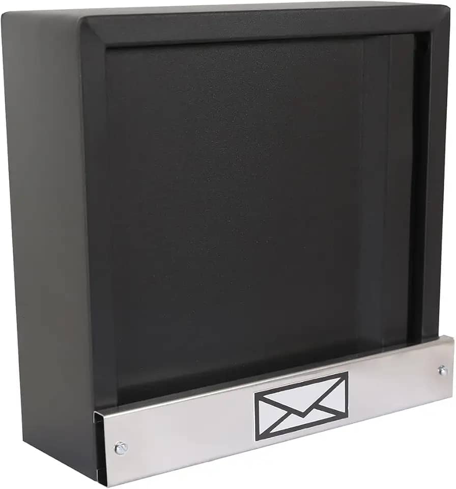Caixa De Correio Carta Grade Vertical Preta C/Inóx