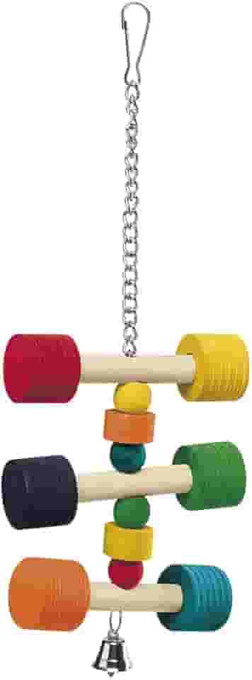 Ferplast PA 4091, Brinquedo para Papagaios, Colorido, com Sininho, Madeira Ferplast para Pássaros, variado