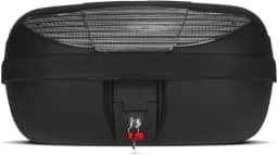 Baú Bauleto Moto 2 45 Litros Preto Com Lente Cristal Cabe 2 Capacetes