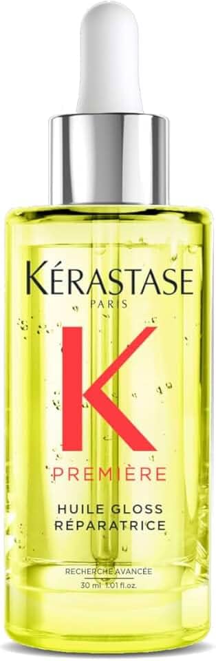 Kérastase Óleo Première Huile Gloss Réparatrice, Todos os tipos de cabelos danificados, Brilho Reparador, Sela pontas duplas, Com Ácido cítrico e Glicina, 30ml