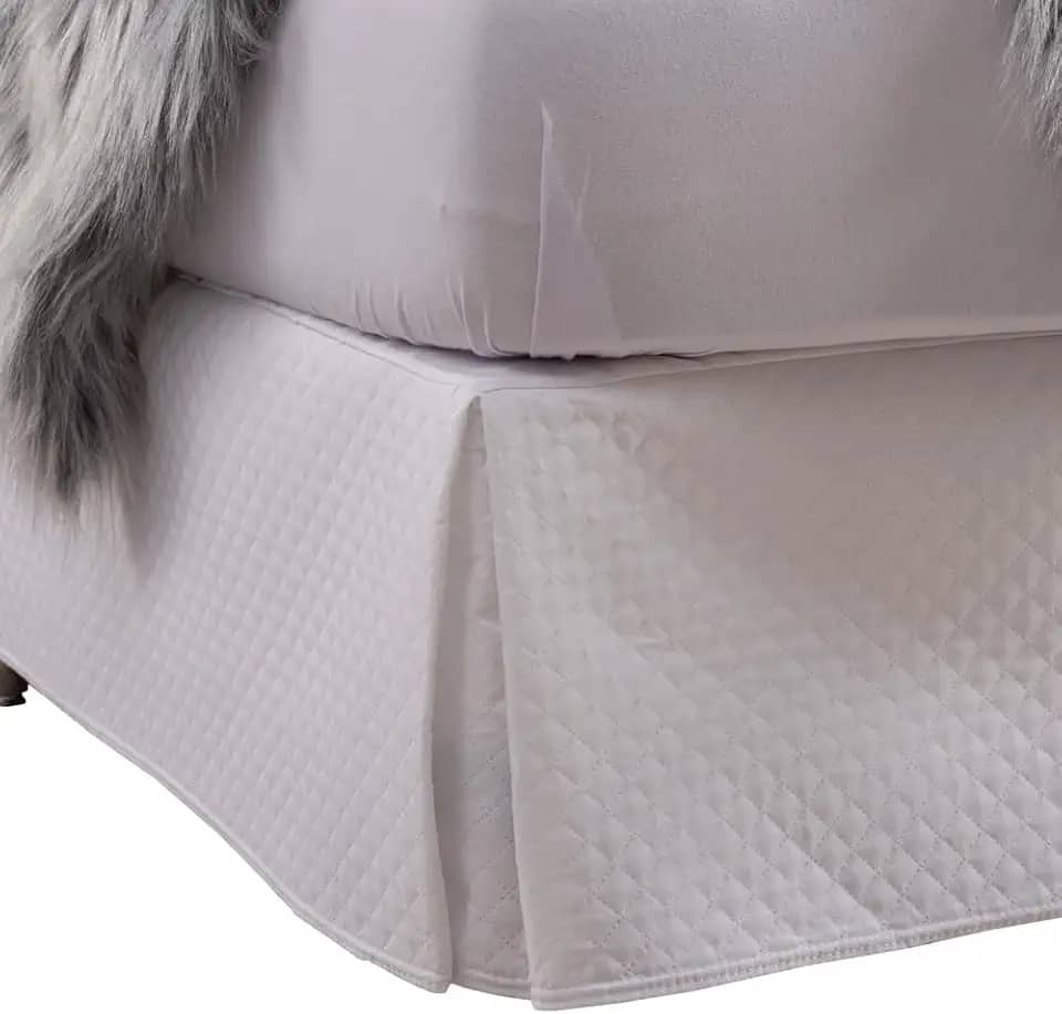 Saia Matelada Para Cama Box (QUEEN, Branca)
