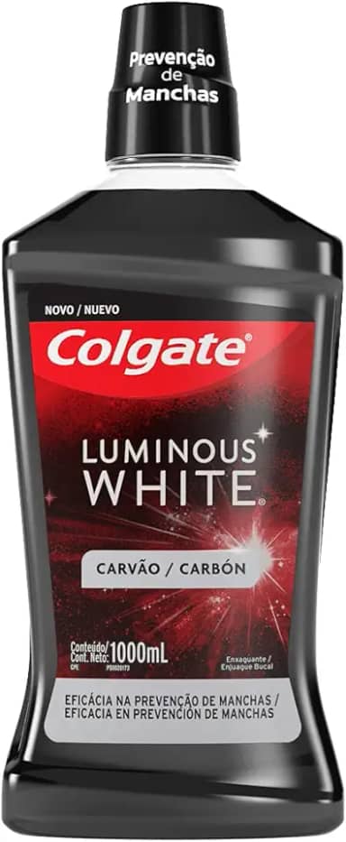 Colgate Enxaguante Bucal para Clareamento Luminous White Carvão 1000ml, Colgate