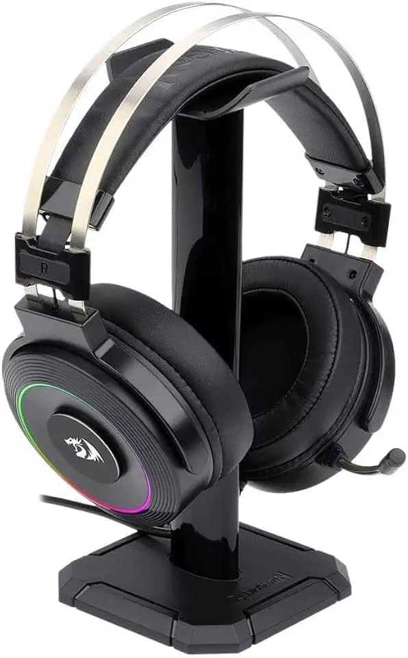 Headset Gamer Redragon Lamia 2 Preto RGB USB Som Surround 7.1 Virtual com Suporte de Headset H320RGB-1, UNICO