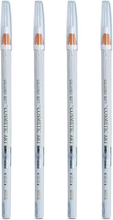 4 Lápis Dermatográfico para Design de Sobrancelha Micropigmentação Branco