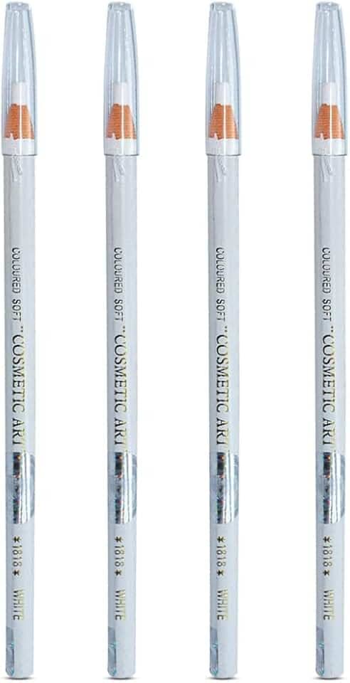 4 Lápis Dermatográfico para Design de Sobrancelha Micropigmentação Branco