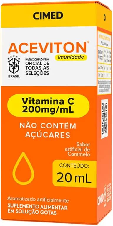 Aceviton Vitamina C Em Gotas Sabor Camarelo 20ml