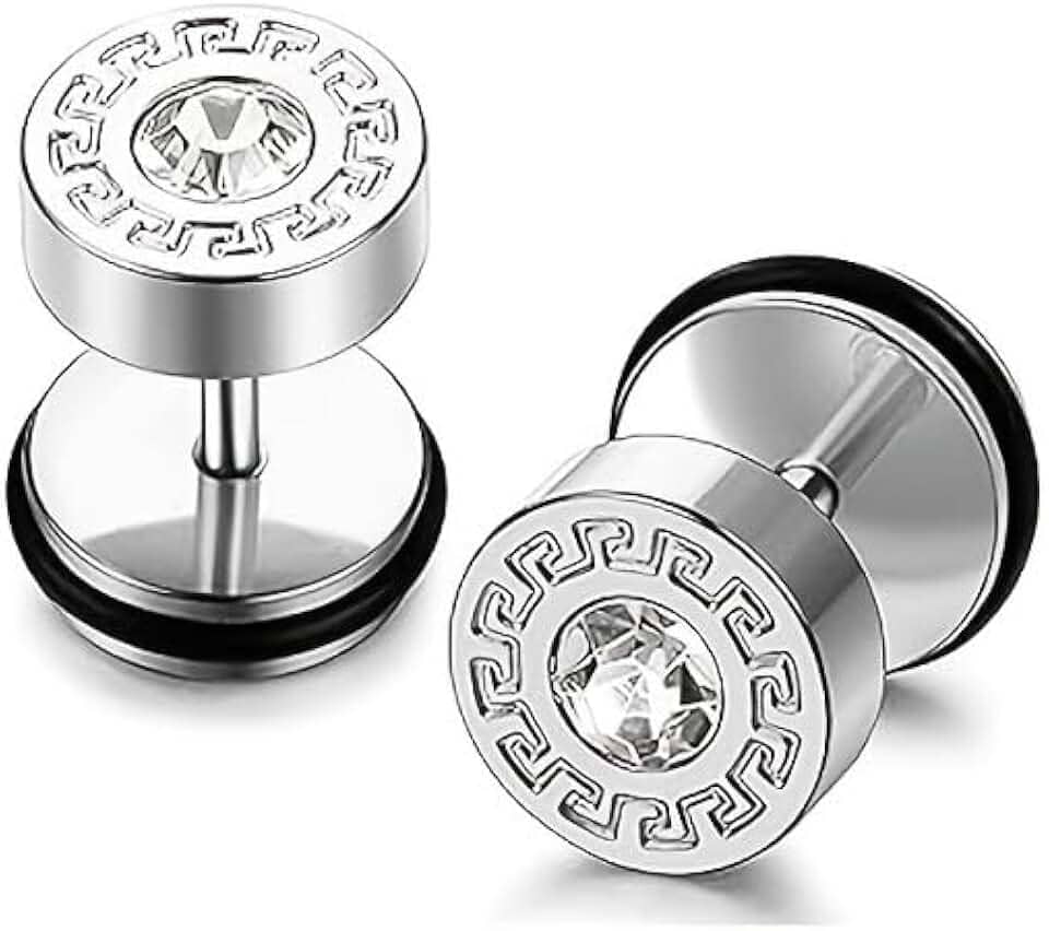 Brincos masculinos de zircônia cúbica de aço inoxidável