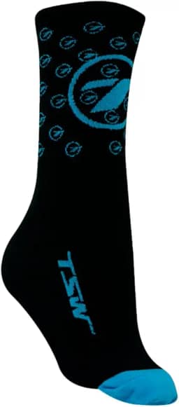 Meia de Ciclismo Compressão Suave Tamanho 39/43 Poliéster Bike Mtb Speed TSW (Poliéster, Preto/Azul)