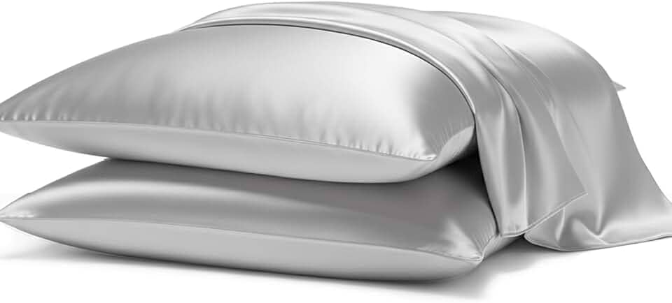 Kit 2 Fronhas Cetim Anti-frizz Seda Alto Brilho Par (Prata)