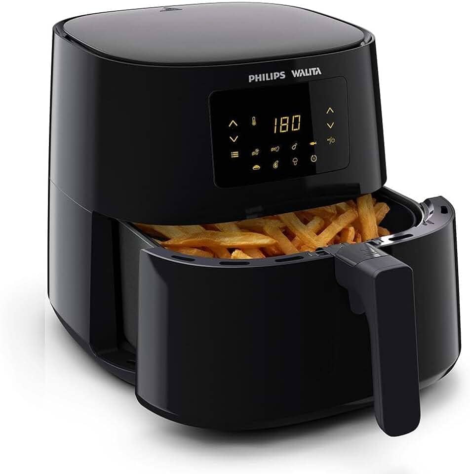 Philips Walita Preta Fritadeira Airfryer Essential XL Digital, 6.2L de capacidade, Garantia internacional de dois anos, 220V, 2000W (RI9270/91)