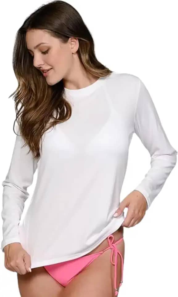 Camisa Camiseta Manga Longa Proteção Solar Uv 50+ Termica Feminina Praia Verão