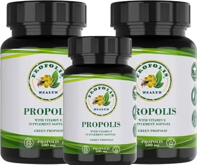 PRÓPOLIS EM CÁPSULAS - KIT 3 PRÓPOLIS VERDE COM VITAMINA E- EM CÁPSULA 1000MG POR DIA - SUPLEMENTO PARA 150 DIAS