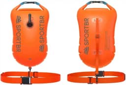 SPORTBR - Bóia e Sinalizador para Natação em Mar Aberto - Bóia com Apito, Faixa de Segurança, Item de Sinalização, Dispositivo para Águas Abertas, Bóia para Nadadores, Kit Salva-vidas