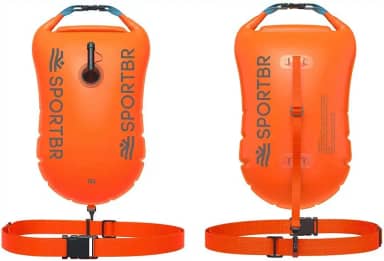 SPORTBR - Bóia e Sinalizador para Natação em Mar Aberto - Bóia com Apito, Faixa de Segurança, Item de Sinalização, Dispositivo para Águas Abertas, Bóia para Nadadores, Kit Salva-vidas