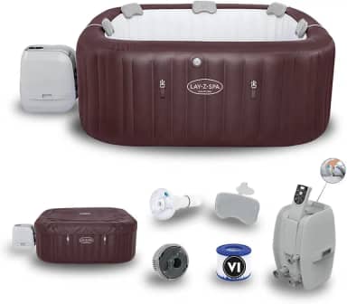 Banheira Ofurô Spa Inflável Maldives 1.050L Hydrojet 220V + LED 7 Cores + Aplicativo WiFi + Capa Bestway